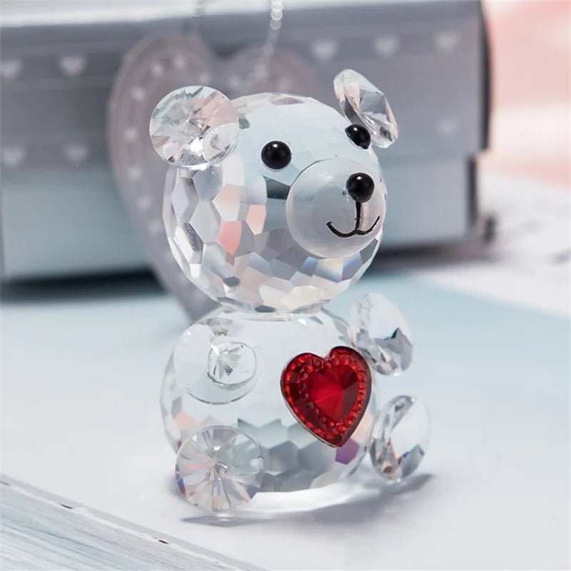🐻🌹 Kryształowy Miś z Różami – Idealny Prezent na Walentynki, Dzień Matki i Ślub 🌹🐻