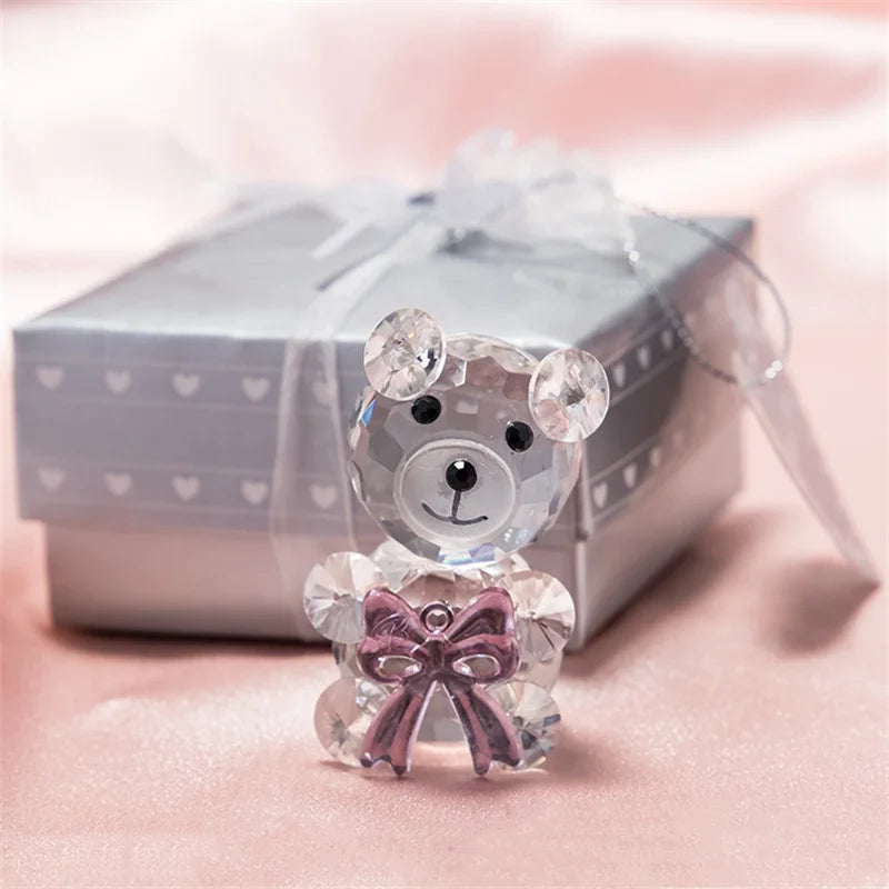 🐻🌹 Kryształowy Miś z Różami – Idealny Prezent na Walentynki, Dzień Matki i Ślub 🌹🐻