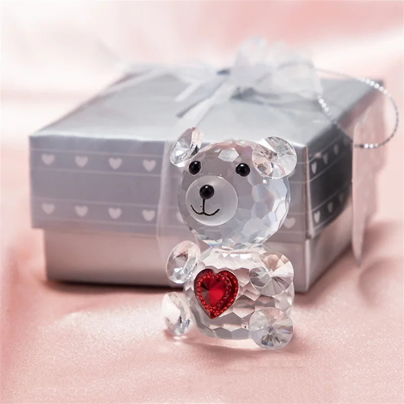 🐻🌹 Kryształowy Miś z Różami – Idealny Prezent na Walentynki, Dzień Matki i Ślub 🌹🐻